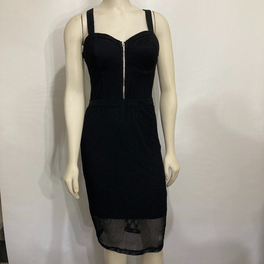 bebe S Black Mesh Corset Dress NEW